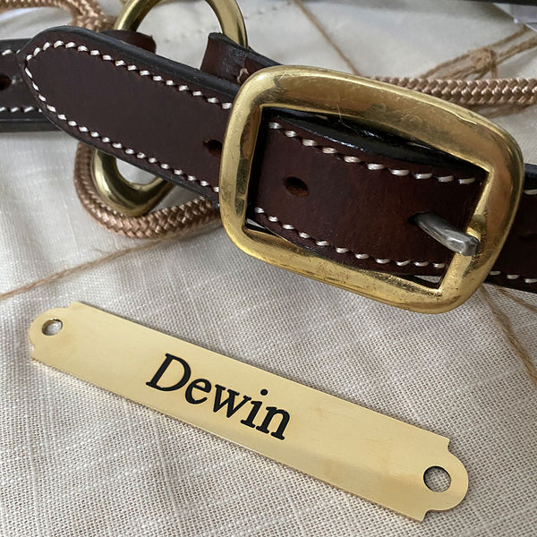 One Line Halter Nameplates - Brass