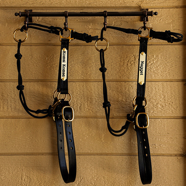 One Line Halter Nameplates - Brass